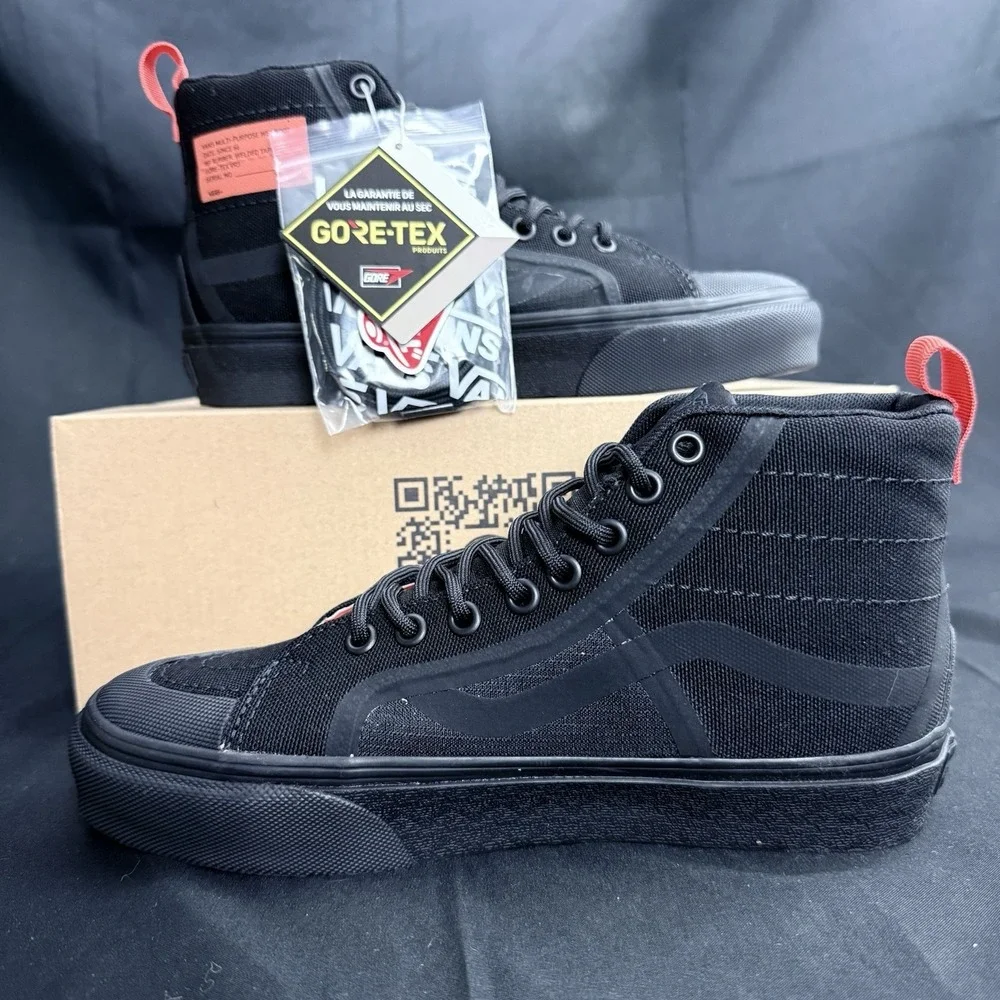 VANS Sk8-Hi GTX VR3 Raeburn Gore-Tex Triple Black High Top Sneaker Red M 4 W 5.5